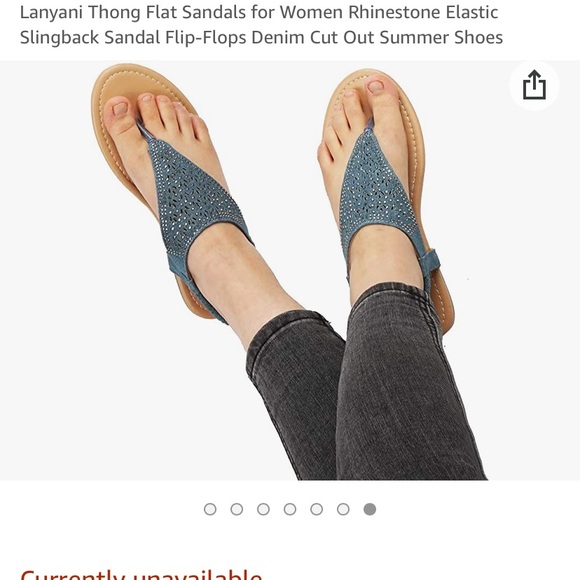 Lanyani thong denim sandal - size 8, 9, 10 and 11 - Picture 3 of 9